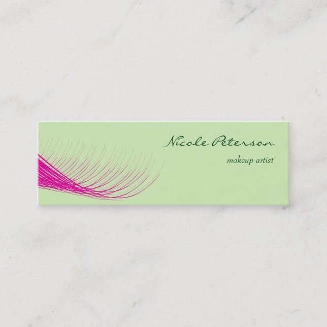 Pink Eyelash Makeup Artist Mini Business Card (Front)