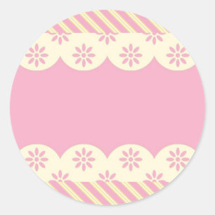 Pink Eyelet Background Round Sticker