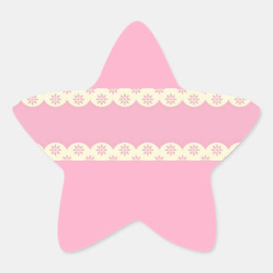 Pink Eyelet Background Star Sticker