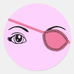 Pink Eyepatch Classic Round Sticker