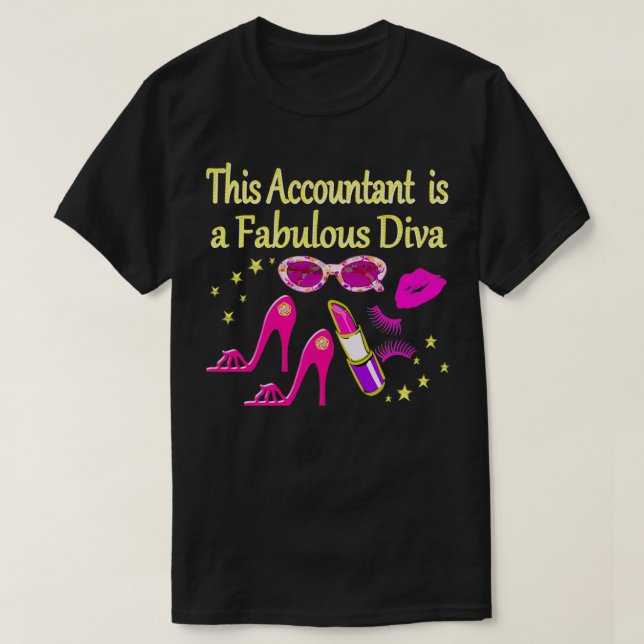 PINK FABULOUS ACCOUNTANT DIVA DESIGN T-Shirt (Design Front)