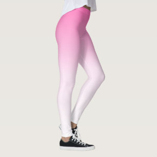 Pink Fade to White Leggings
