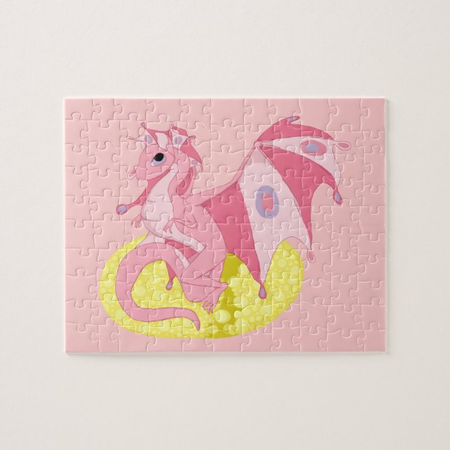 Pink Fae Dragon Hatchling Jigsaw Puzzle (Horizontal)