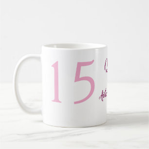 Pink fairy 15th birthday simple moder quinceanera  coffee mug