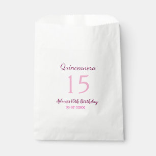 Pink fairy 15th birthday simple moder quinceanera  favour bag
