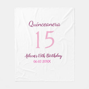 Pink fairy 15th birthday simple moder quinceanera  fleece blanket