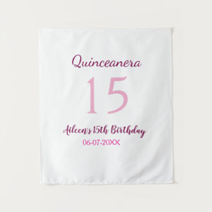 Pink fairy 15th birthday simple moder quinceanera tapestry