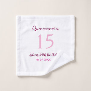 Pink fairy 15th birthday simple moder quinceanera wash cloth
