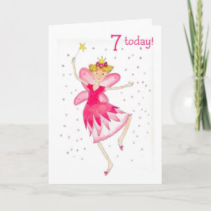 Pink Fairy 7th Birthday Card