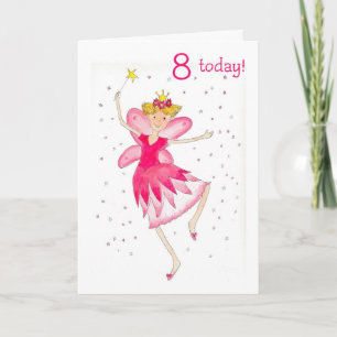 Pink Fairy 8th Birthday Card
