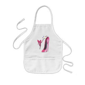 Pink Fairy and Stiletto Shoe Art Kids Apron