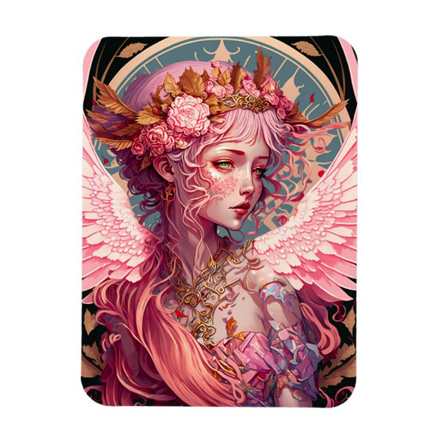 Pink Fairy Angel Fantasy Art Magnet (Vertical)