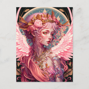 Pink Fairy Angel Fantasy Art Postcard