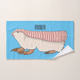 Pink fairy armadillo cartoon illustration bath towel set