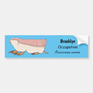 Pink fairy armadillo cartoon illustration bumper sticker