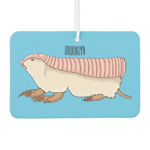 Pink fairy armadillo cartoon illustration car air freshener