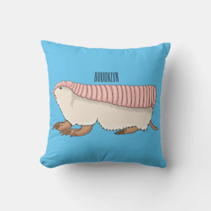 Pink fairy armadillo cartoon illustration cushion