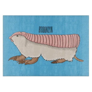 Pink fairy armadillo cartoon illustration cutting board