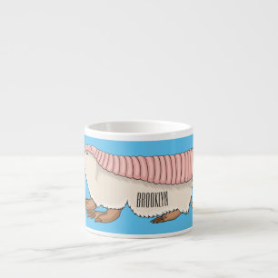 Pink fairy armadillo cartoon illustration espresso cup