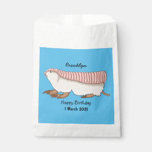 Pink fairy armadillo cartoon illustration favour bag