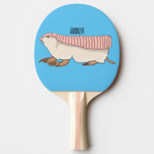 Pink fairy armadillo cartoon illustration  ping pong paddle