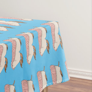 Pink fairy armadillo cartoon illustration tablecloth