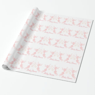 Pink Fairy Baby Shower Wrapping Paper