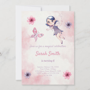 Pink Fairy Birthday Invitation