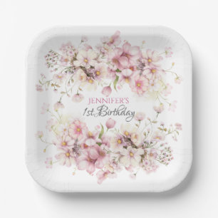 Pink Fairy Birthday Paper Plates