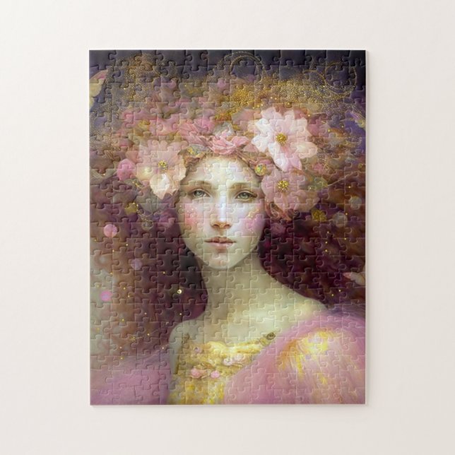 Pink Fairy Fantasy Art Jigsaw Puzzle (Vertical)