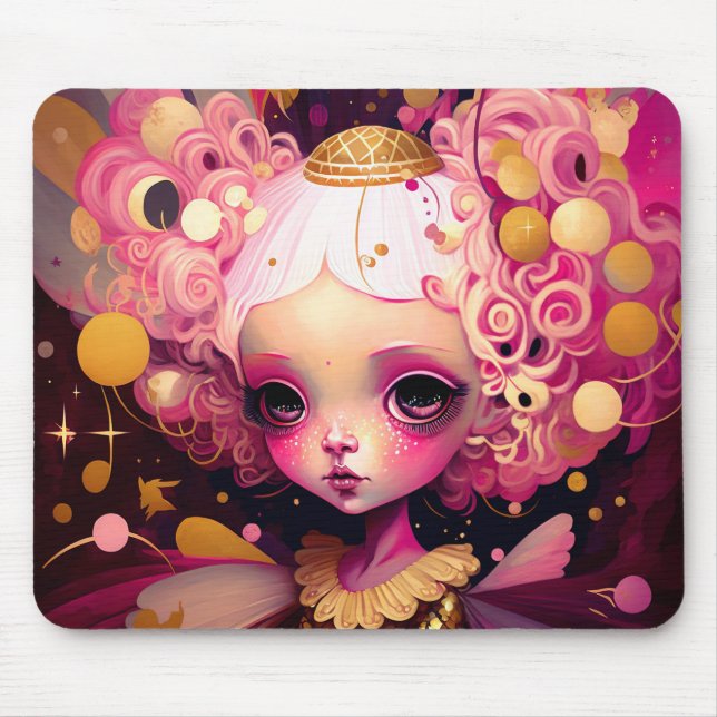 Pink Fairy Fantasy Art Mouse Pad (Front)