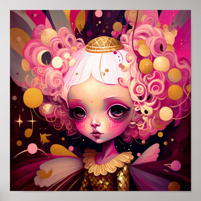 Pink Fairy Fantasy Art Poster (Front)