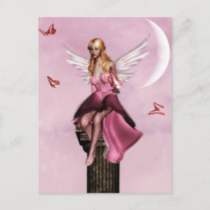 Pink fairy fantasy postcard