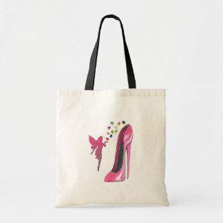 Pink Fairy Hearts and Stiletto Shoe Art Tote Bag