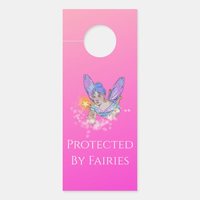Pink Fairy Protection Door Hanger (Front)