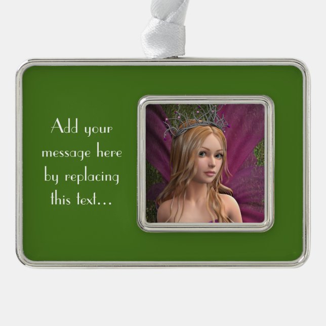 Pink Fairy Silver Plated Framed Ornament (Front)