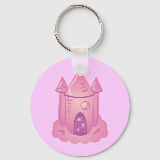 Pink Fairytale Castle Key Ring (Front)