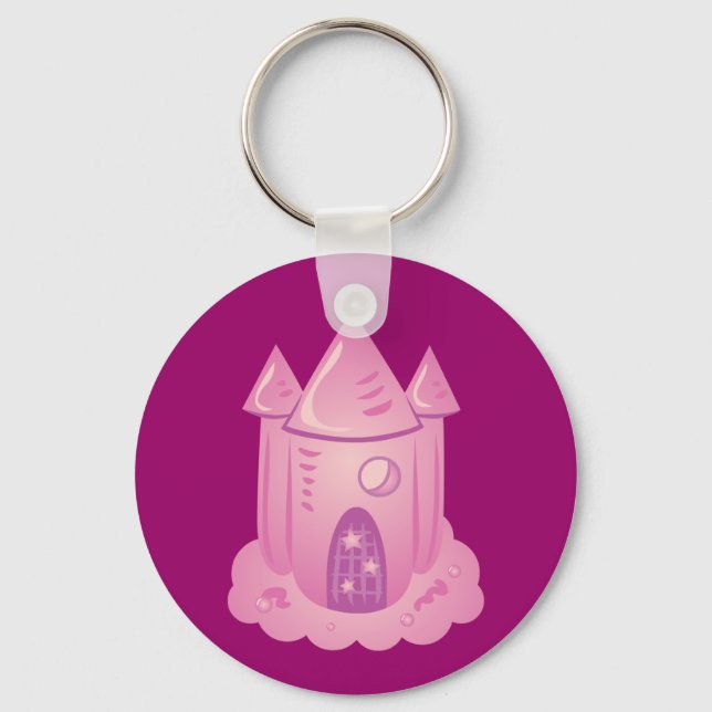 Pink Fairytale Castle Key Ring (Front)