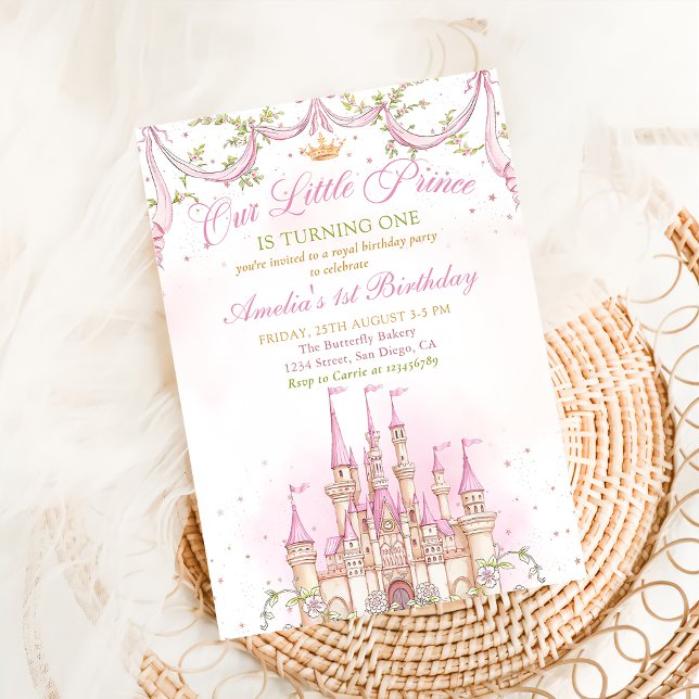 Pink Fairytale Princess Castle Birthday Invitation (Creator Uploaded)