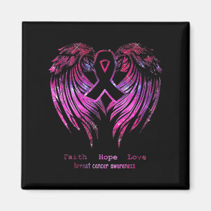 Pink Faith Hope Love Wings Breast Cancer Awareness Magnet
