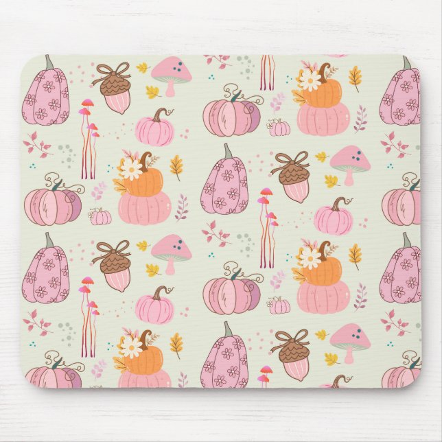 Pink Fall Mouse Pad (Front)