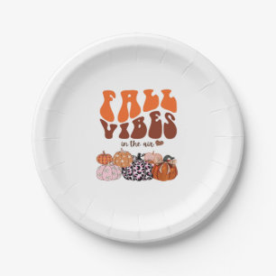 Pink Fall Pumpkin T-Shirt � Cute Autumn Graphic Te Paper Plate