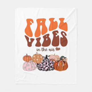 Pink Fall Pumpkin T-Shirt  Cute Autumn Graphic Tee Fleece Blanket