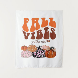Pink Fall Pumpkin T-Shirt  Cute Autumn Graphic Tee Tapestry
