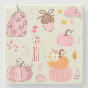 Pink Fall Stone Coaster