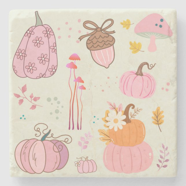 Pink Fall Stone Coaster (Front)