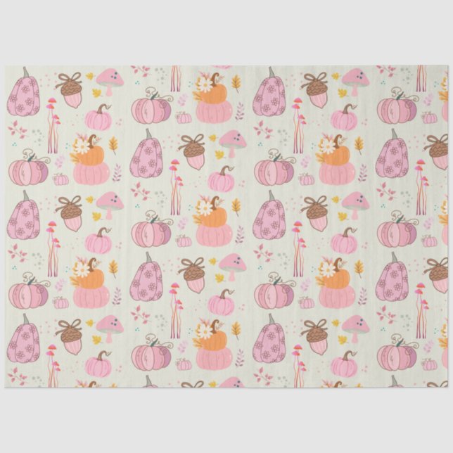 Pink Fall Tissue Paper (Front)