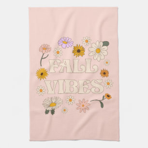 Pink Fall Vibes Tea Towel