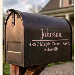 Pink Family Name & Address Mailbox Personalised