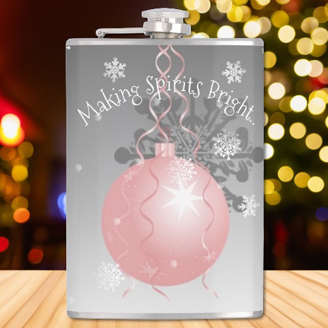 Pink Fancy Christmas Ornament Flask (Pink Fancy Christmas Ornament Flask)